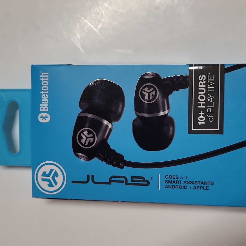 JLab Bluetooth Wireless Ear Buds Black Audio Metal Sweatproof 6 Hours Play NWT - Picture 14 of 15